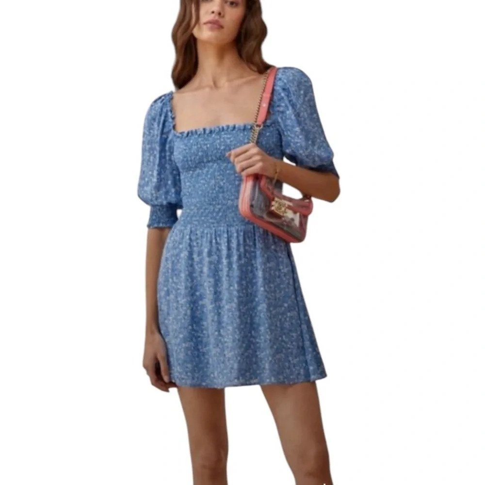 Reformation Elle Smocked Minidress - Suzette